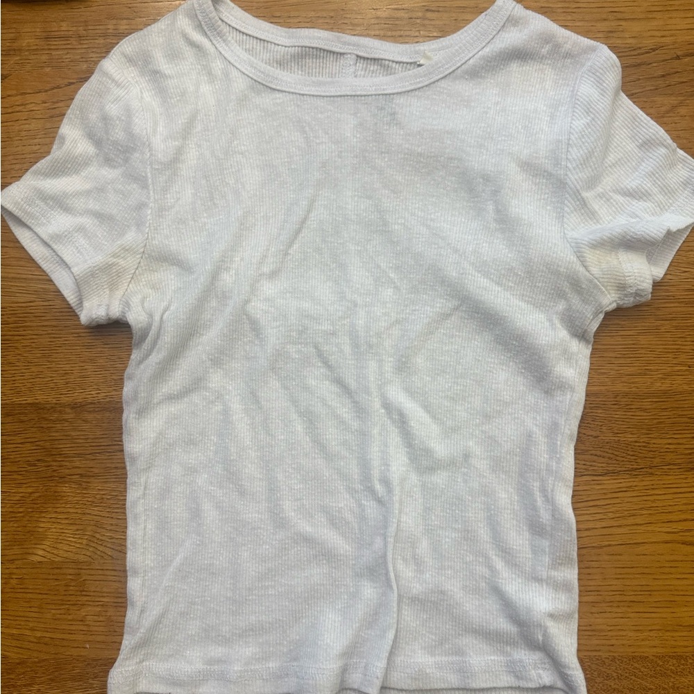 Me to We White Ribbed Top